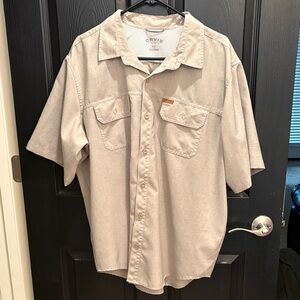 Orvis Men's Light Tan Short Sleeve Shirt